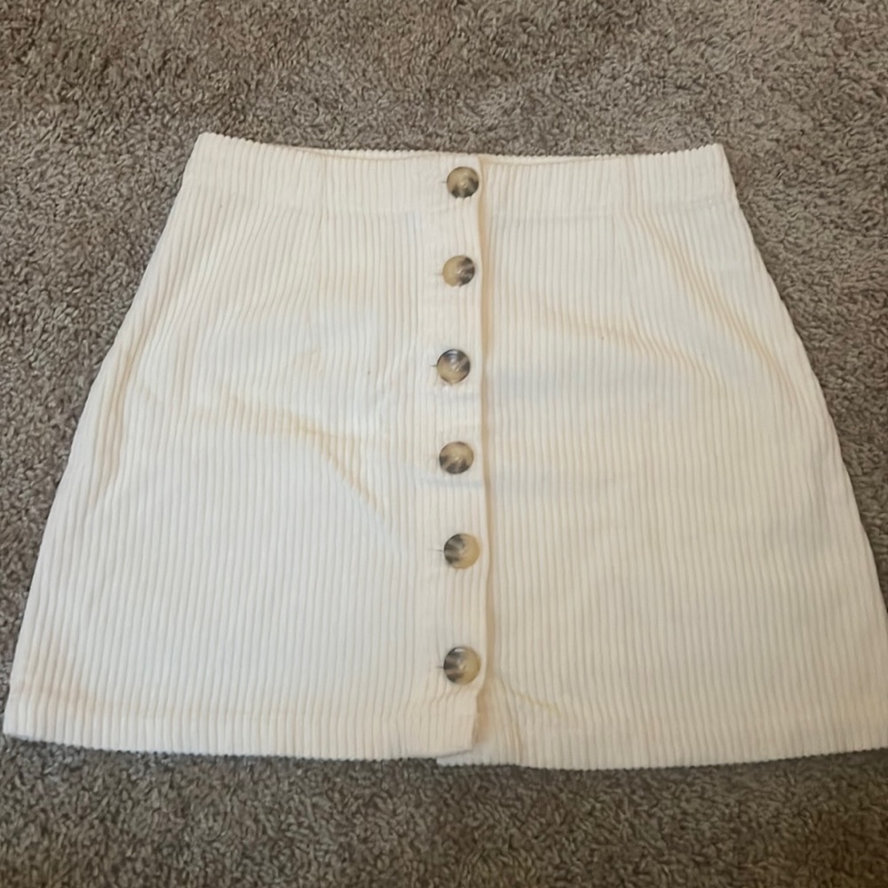 White Button Up Mini Skirt